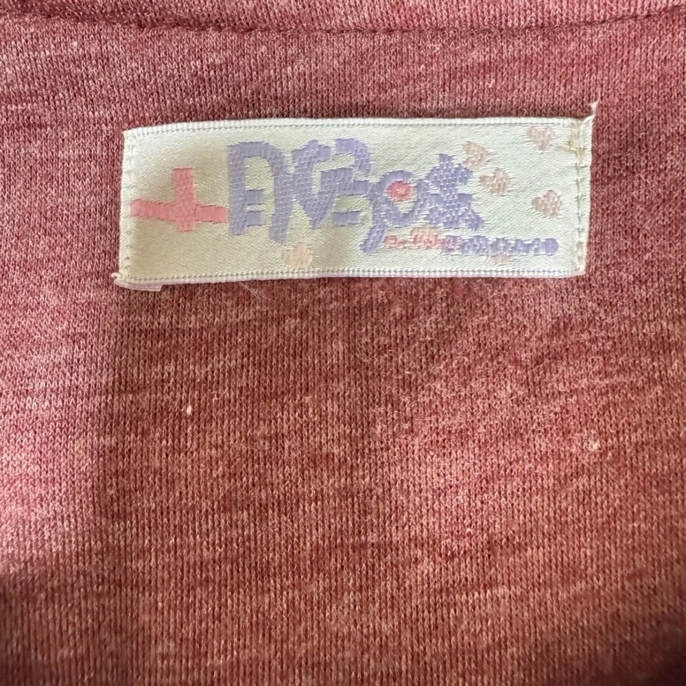 Peter Pan Collar A-Line Burgundy Twee Tunic Top Dress Size*M Embroidered Korean - Picture 6 of 7